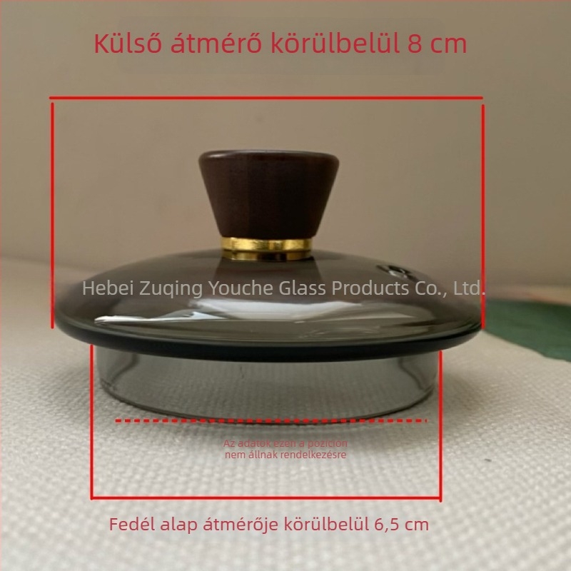 Csillagos ég mintás üveges teáskanna-fedél, üveg- és fafedél – Teaceremónia kiegészítő