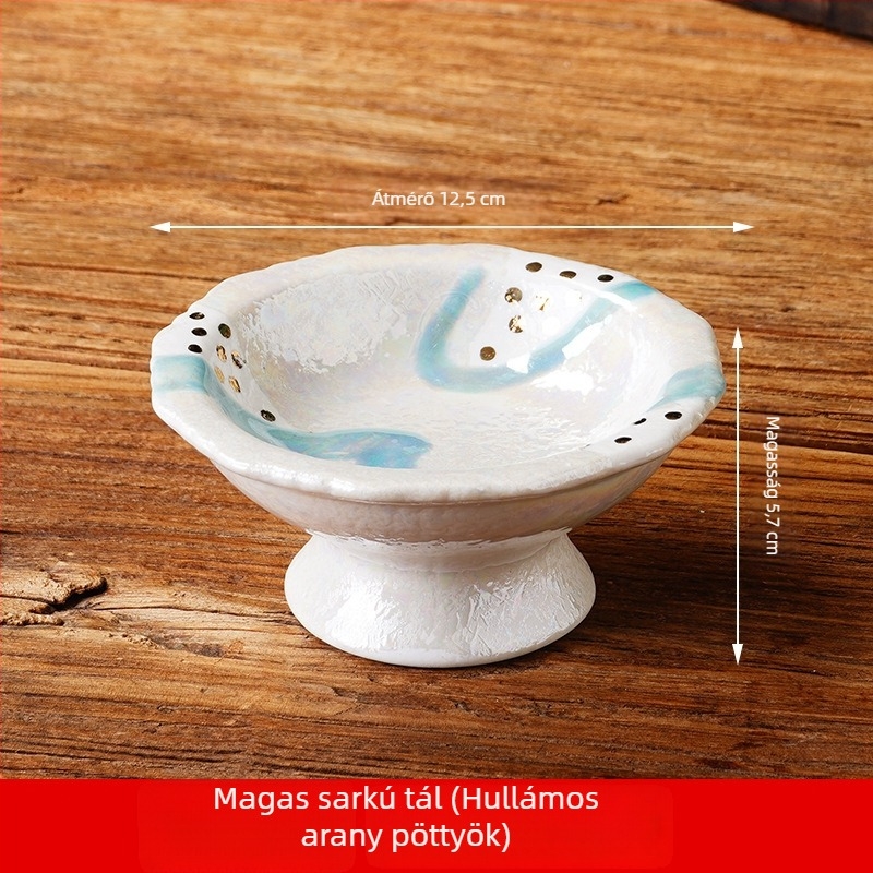 Japán stílusú magas lábú előételes tál, kreatív nassolnivaló tál, személyre szabható kis tál, porcelán étkészlet, sashimi dekorációs pohár