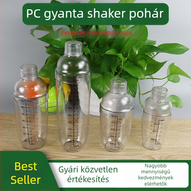 Qianghong PC shakertartály dupla mérőskálával, átlátszó