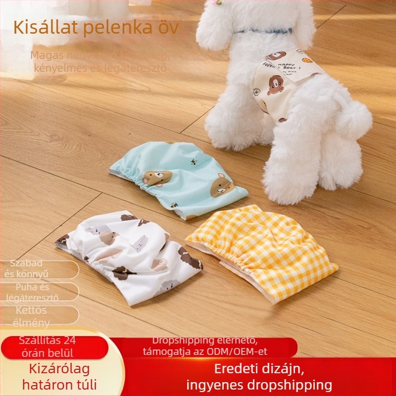Higiénikus nadrágok háziállatok számára tüzelési időszakban, mosható pelenkák