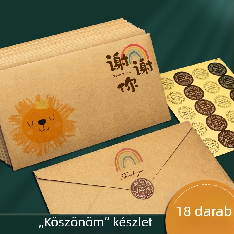 Kraftpapír retro boríték – Köszönő kártya nyugati stílusú borítékkal, Anyák napjára, Apák napjára, Tanárnapra és Valentin-napra