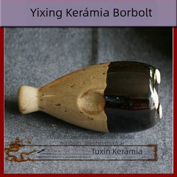 Yixing lila agyag kerámia borosüveg, magas Kürt formájú, kapacitása körülbelül 500 ml, otthoni használatra