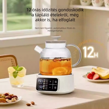 Hemisphere egészséges teáskanna, 1,5 l, üvegtest, virágtea készítő, érintéses vezérlés