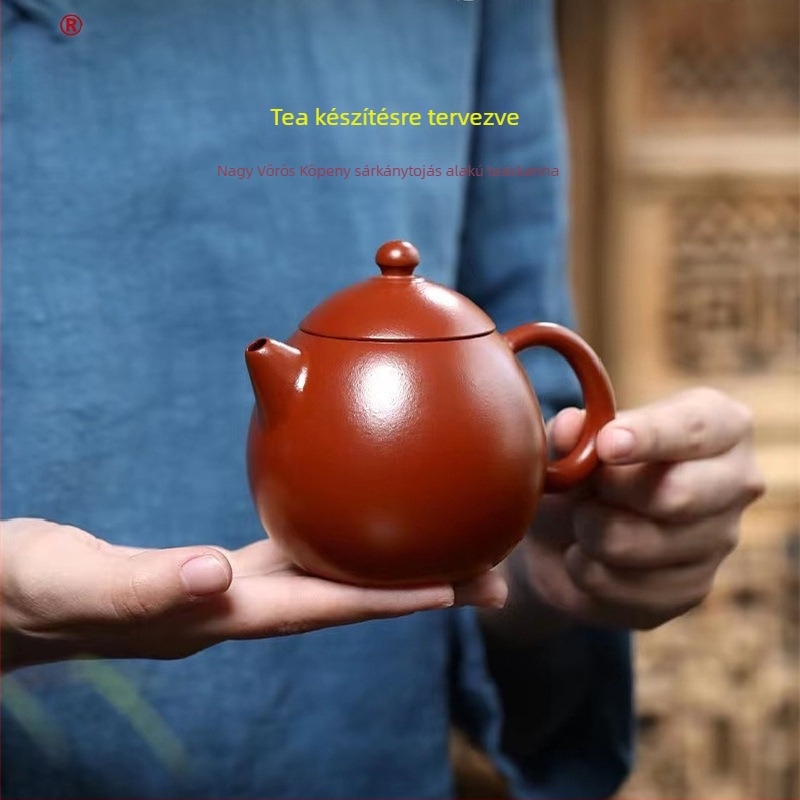 Kézzel készített Yixing lila agyag teáskanna, kis kapacitás, Dragon Egg stílus, elegáns retró dizájn.