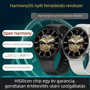 2026-os új okosóra HarmonyOS rendszerrel, HiSilicon chip, pulzusmérés, vérnyomás, vércukormérés és hívás funkció