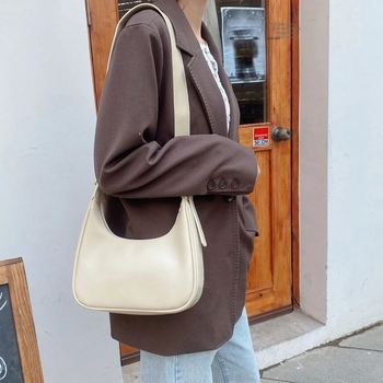 Női retro hónalj-táska nagy kapacitással, 2025, egyszerű és sokoldalú, félhold formájú válltáska crossbody, dumpling stílusban