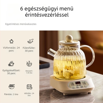Small Pumpkin egészséges teáskanna – kompakt üveg teáskanna automata, hőszigetelt, többfunkciós, otthoni használatra