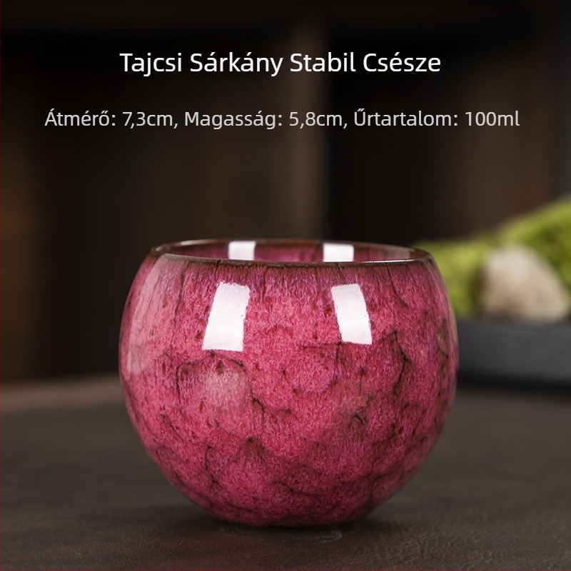 Jian Zhan kerámia teáscsésze sárkány-láb alapú, tojás alakú, virágos teás készlet, egyszemélyes csésze