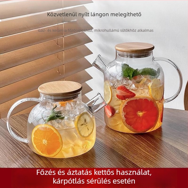 Üveg teáskanna virágos teához