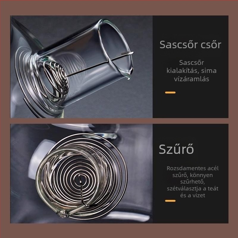 Üveg teáskanna virágos teához