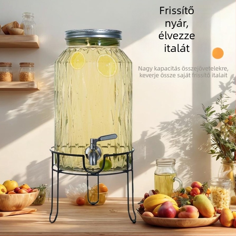 Üveg italadagoló csap, keverőtartály házi italokhoz, gyümölcsteához, gyümcslévekhez és kólához