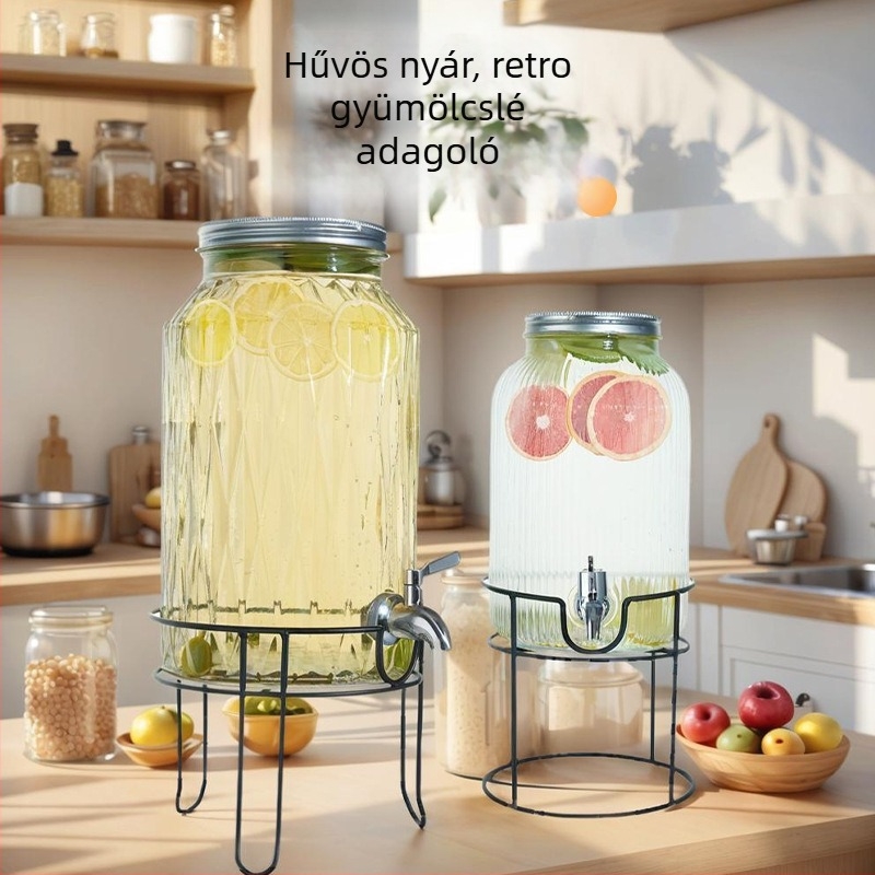 Üveg italadagoló csap, keverőtartály házi italokhoz, gyümölcsteához, gyümcslévekhez és kólához