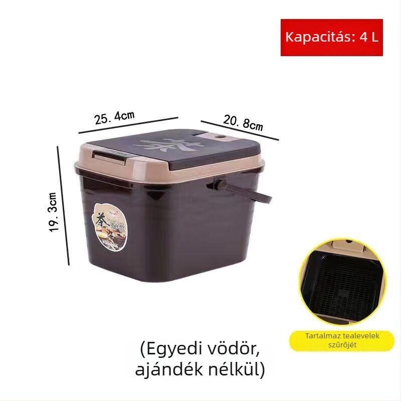 Műanyag tealevél-maradék és víz gyűjtő vödör – Gongfu tea szűrésre, háztartási használatra
