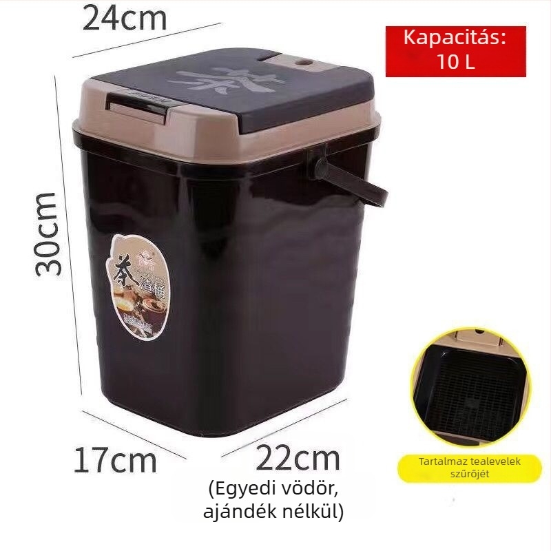 Műanyag tealevél-maradék és víz gyűjtő vödör – Gongfu tea szűrésre, háztartási használatra
