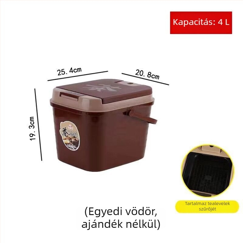 Műanyag tealevél-maradék és víz gyűjtő vödör – Gongfu tea szűrésre, háztartási használatra