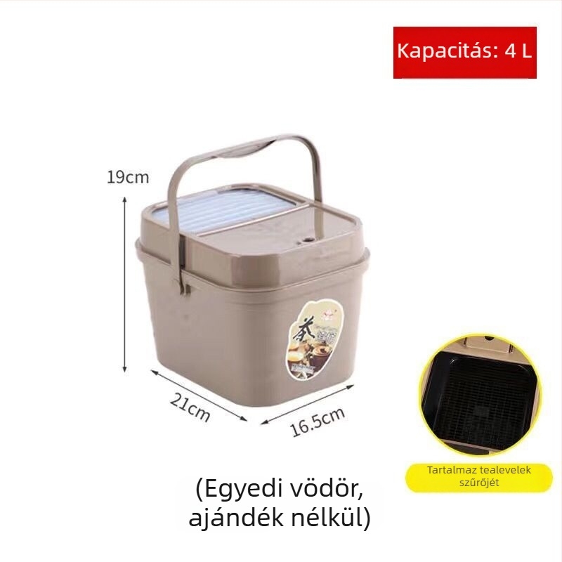 Műanyag tealevél-maradék és víz gyűjtő vödör – Gongfu tea szűrésre, háztartási használatra
