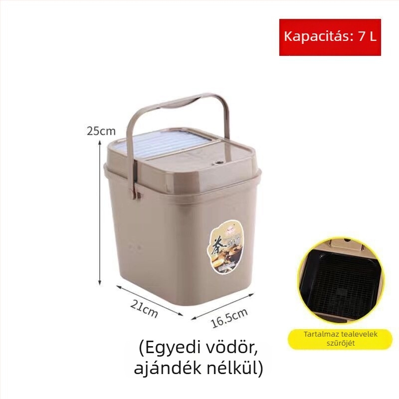Műanyag tealevél-maradék és víz gyűjtő vödör – Gongfu tea szűrésre, háztartási használatra