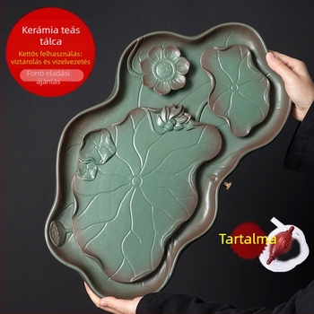 2025 Új otthoni teás tálca, kompakt kerámia, retro stílusú Kung-Fu teás asztal a nappaliba