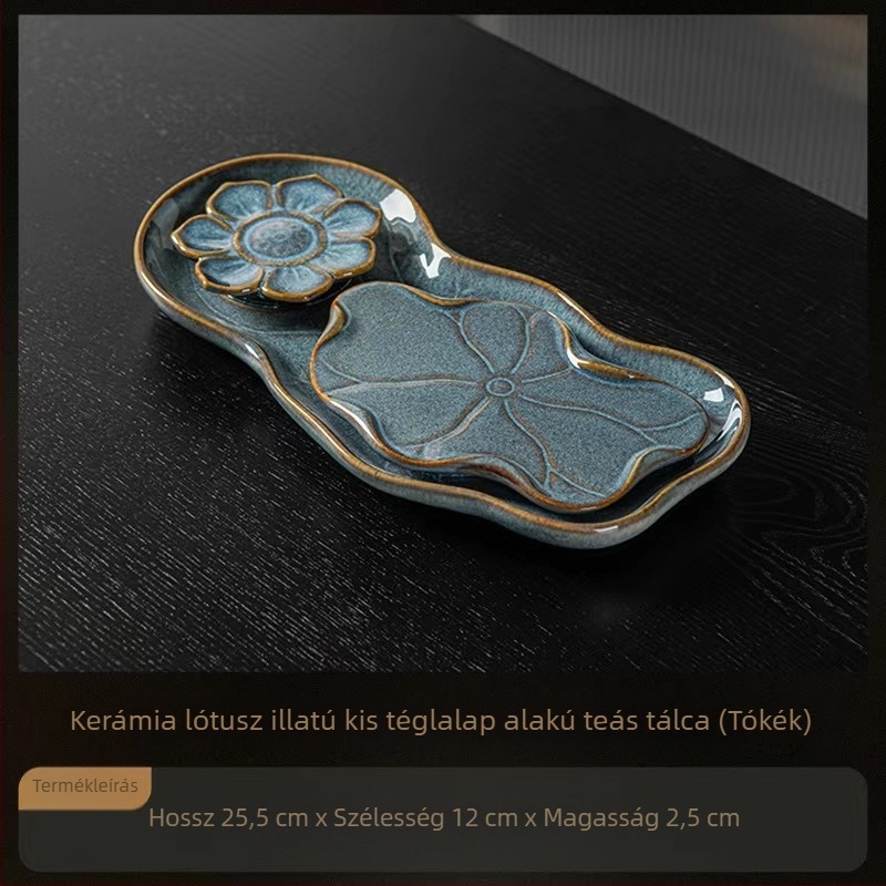 2025 Új otthoni teás tálca, kompakt kerámia, retro stílusú Kung-Fu teás asztal a nappaliba
