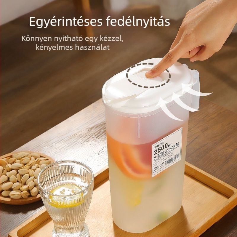 Japán stílusú hidegvíz kanna, nagy kapacitású, hőálló, beépített szűrő