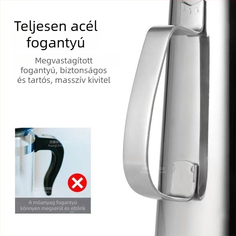 Rozsdamentes acélból készült hidegvíz-kanna hosszúcsövű kiöntővel, teához és gyümölcsléhez, éttermeknek és szállodáknak, arany kerettel