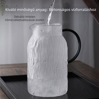 Üvegvízforraló, fa textúrájú mintázatú, hőálló, nagy kapacitású, otthoni teázó készlet