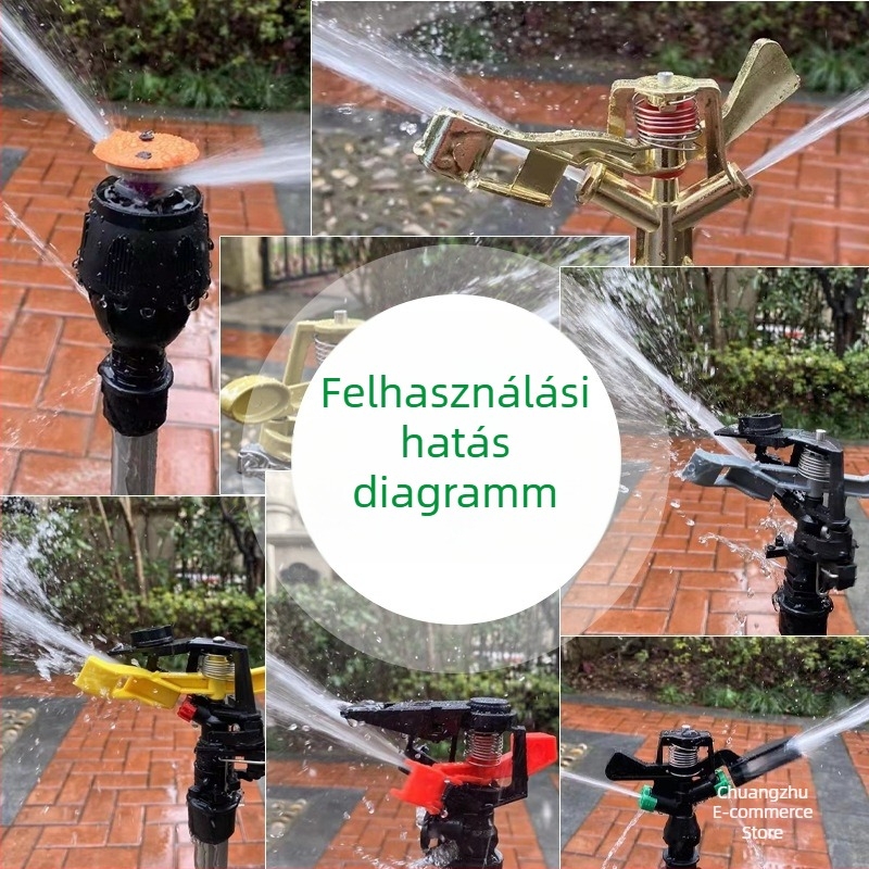 360°-os forgó öntözőfej gyephez, öntözéshez, lengő karos kivitel
