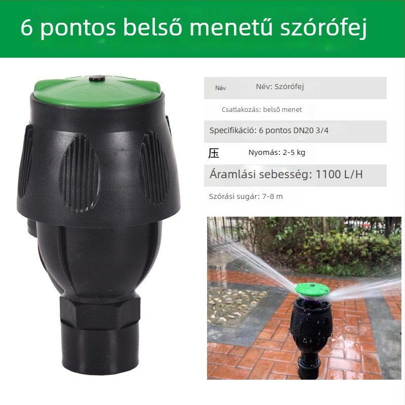 360°-os forgó öntözőfej gyephez, öntözéshez, lengő karos kivitel