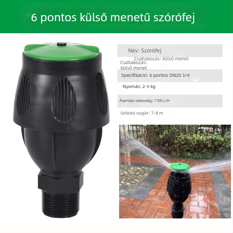 360°-os forgó öntözőfej gyephez, öntözéshez, lengő karos kivitel