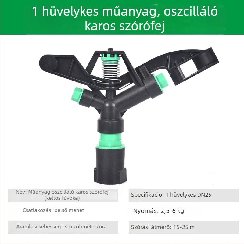 360°-os forgó öntözőfej gyephez, öntözéshez, lengő karos kivitel