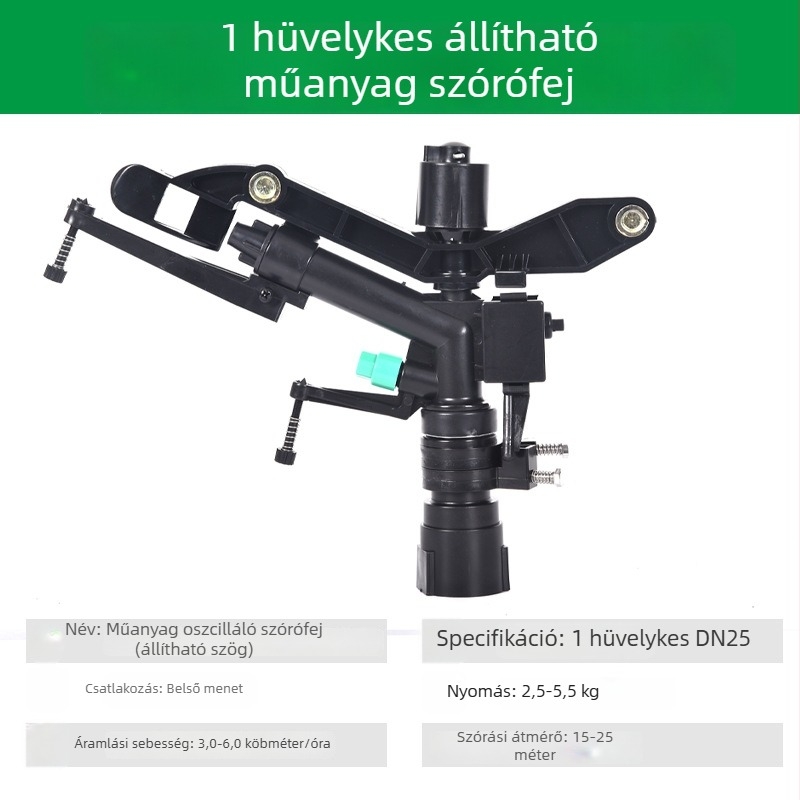 360°-os forgó öntözőfej gyephez, öntözéshez, lengő karos kivitel