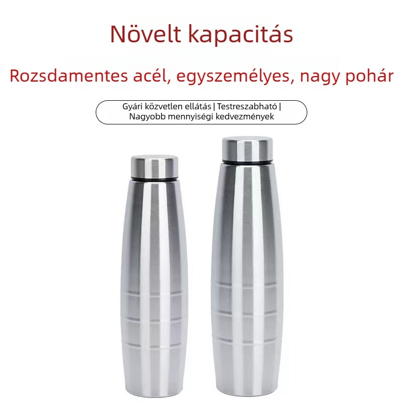 Egyrétegű rozsdamentes acél sportos kulacs, nagy kapacitású hideg vízhez