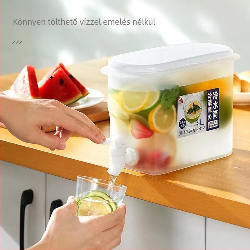 Többcélú hidegvíz-kanna csappal, 3,5 L, hordozható hűtő-stílusú kialakítás
