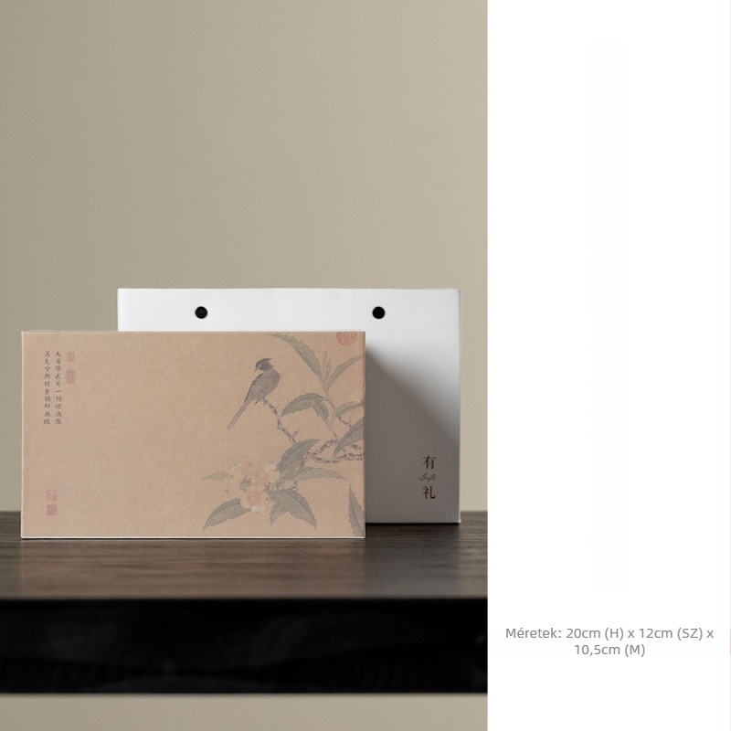 Kínai stílusú kerámia teaceremónia készlet: egy teáskanna és két csésze ajándékdobozban