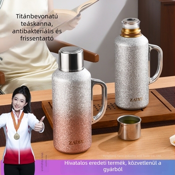 Titánium bevonat szigetelt termosz, nagy kapacitású, otthonra, irodába és szabadban