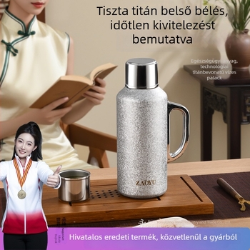 Titánium bevonat szigetelt termosz, nagy kapacitású, otthonra, irodába és szabadban
