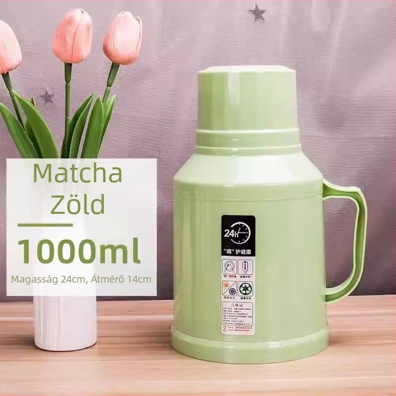 Üveg belső falú, szigetelt termosz, nagy kapacitású, otthoni és üzleti használatra, kültéren.