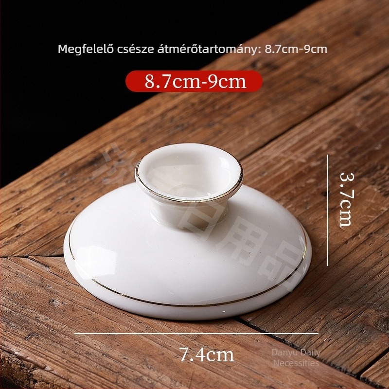 Gongfu teaceremóniához készült kerámia fedeles teás tál – fedéllel, nagy, közepes és kicsi méretben