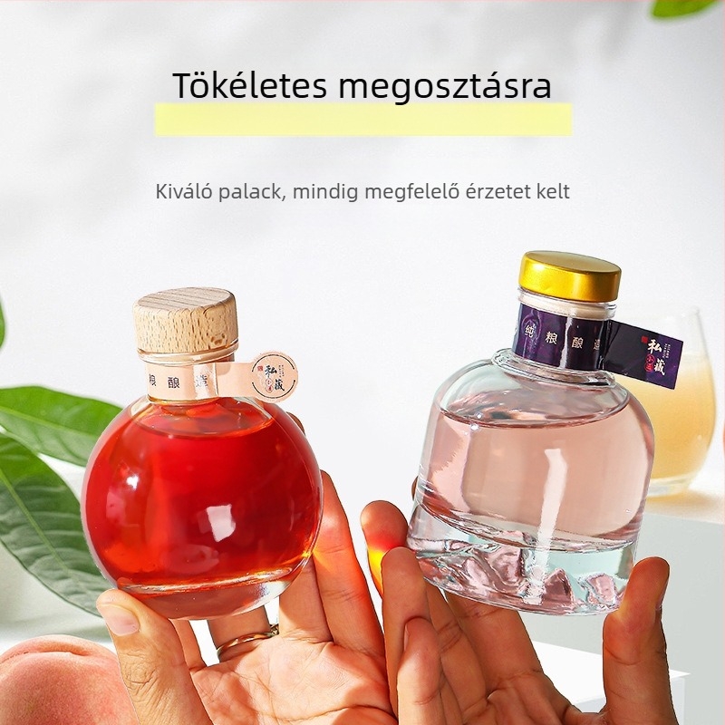 100 ml-es üveg borhoz – különféle kupakkal és csomagolással, DIY üres üveg