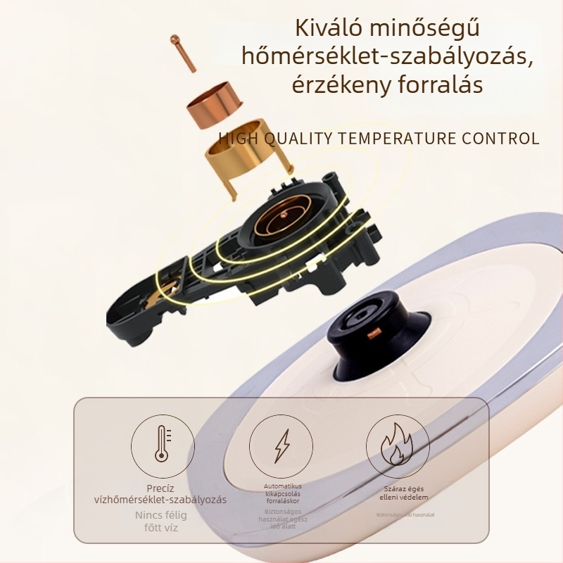 KGMT elektromos vízforraló otthoni használatra, 1,8 L, nagy kapacitású, csendes működés, automatikus kikapcsolás, brit stílus
