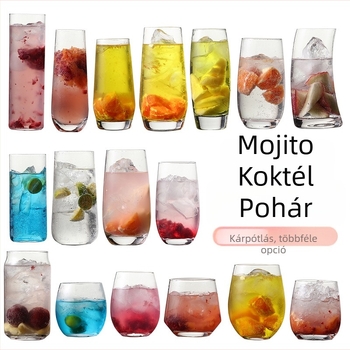 Mojito koktél pohár, Collins / hosszú ital pohár, 300–400 ml, modern minimalista stílus, üveg pohár logóval