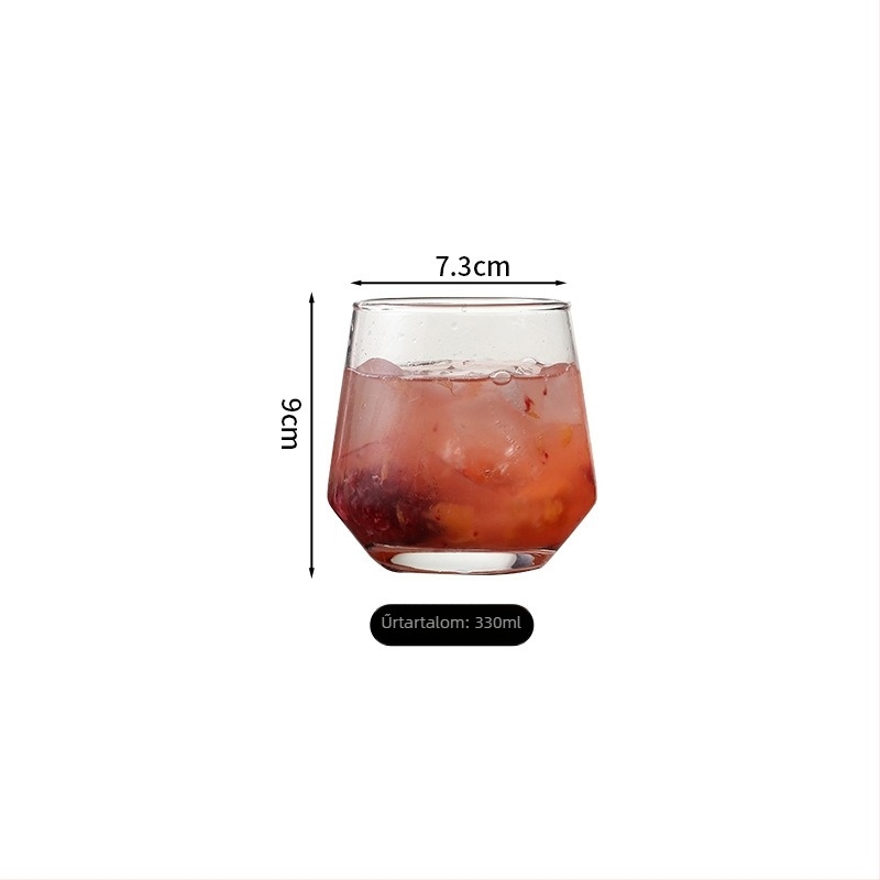 Mojito koktél pohár, Collins / hosszú ital pohár, 300–400 ml, modern minimalista stílus, üveg pohár logóval