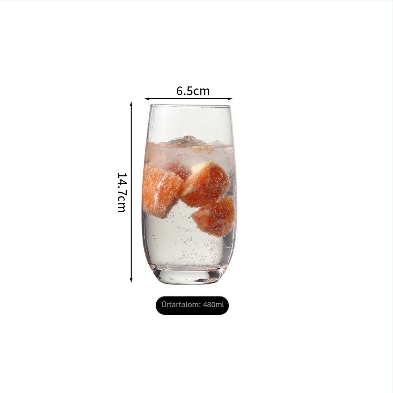 Mojito koktél pohár, Collins / hosszú ital pohár, 300–400 ml, modern minimalista stílus, üveg pohár logóval