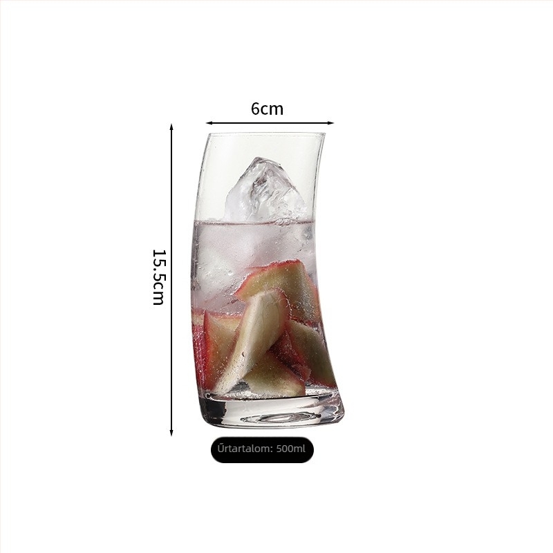 Mojito koktél pohár, Collins / hosszú ital pohár, 300–400 ml, modern minimalista stílus, üveg pohár logóval