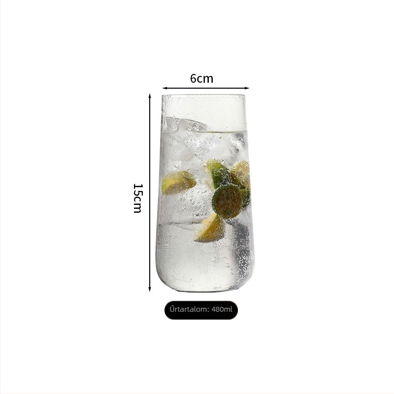 Mojito koktél pohár, Collins / hosszú ital pohár, 300–400 ml, modern minimalista stílus, üveg pohár logóval