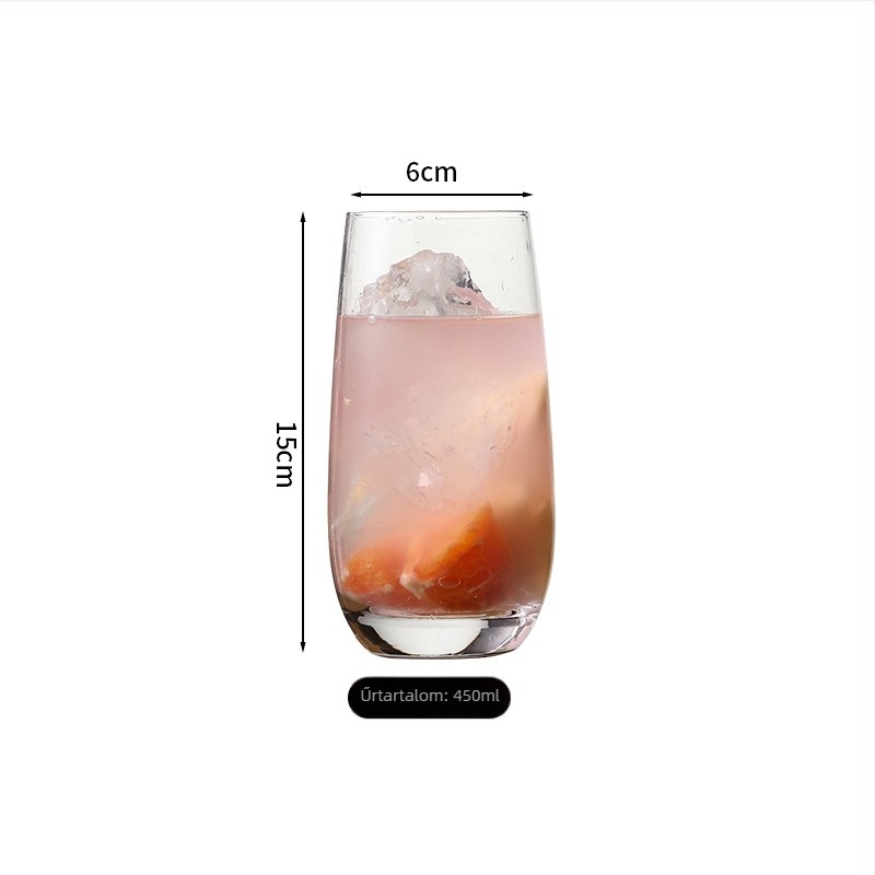 Mojito koktél pohár, Collins / hosszú ital pohár, 300–400 ml, modern minimalista stílus, üveg pohár logóval