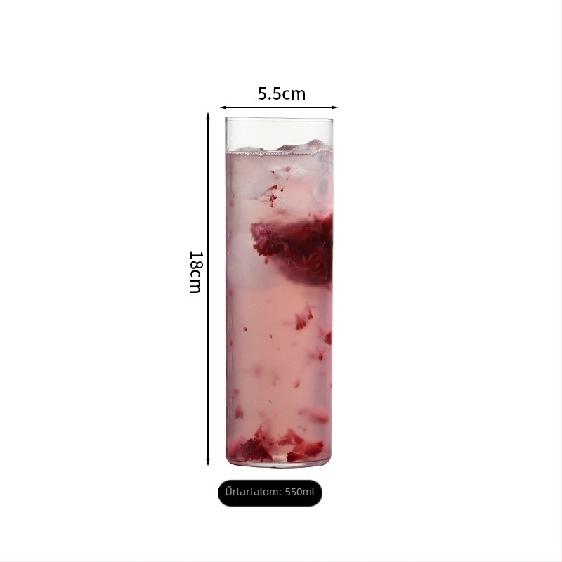 Mojito koktél pohár, Collins / hosszú ital pohár, 300–400 ml, modern minimalista stílus, üveg pohár logóval