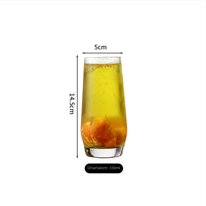 Mojito koktél pohár, Collins / hosszú ital pohár, 300–400 ml, modern minimalista stílus, üveg pohár logóval