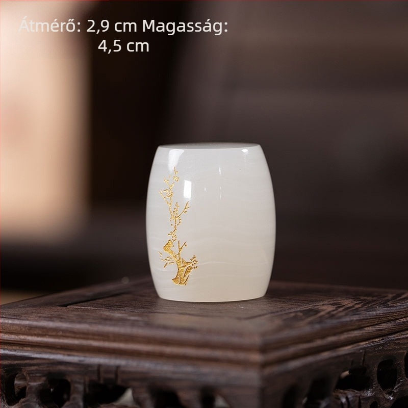 Kézzel faragott jade- és mázas kőfedő tartó teáskészlethez — Tea Pet dísz