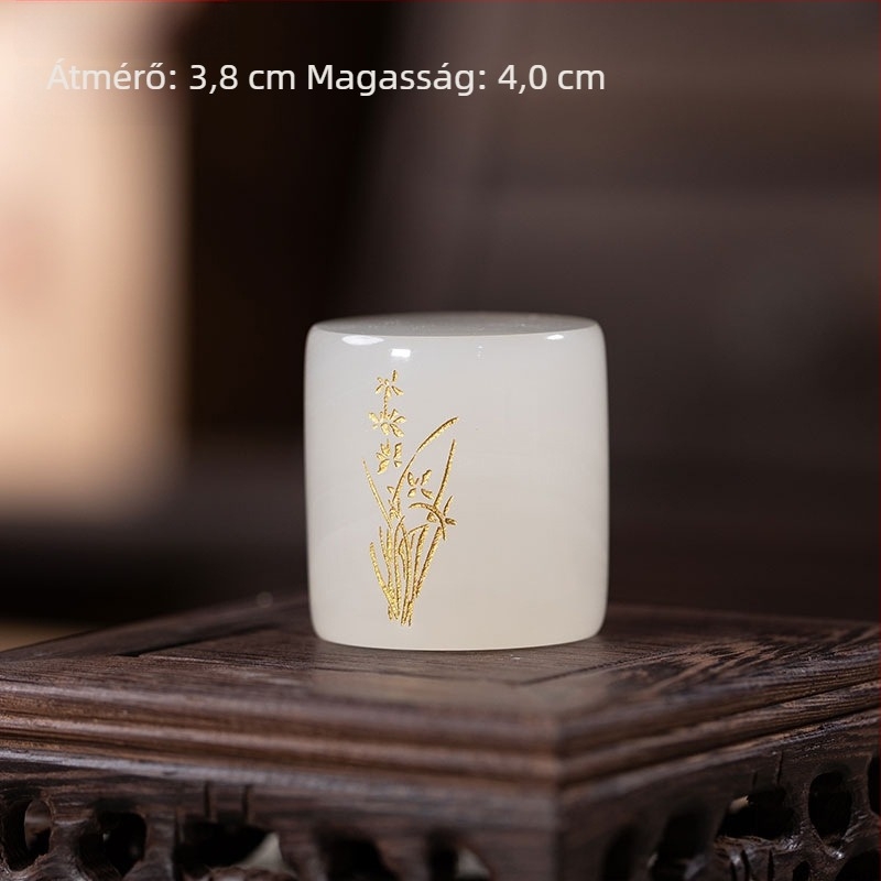 Kézzel faragott jade- és mázas kőfedő tartó teáskészlethez — Tea Pet dísz